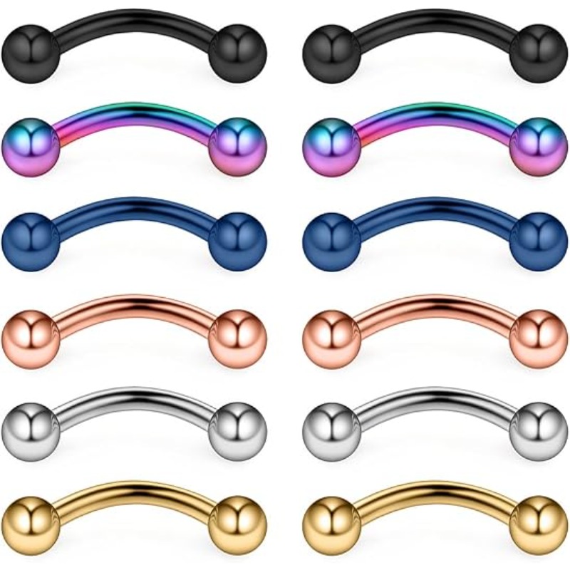 12PCS 16G Surgical Steel Eyebr - огляд і ціна Body Jewelry Surgical Steel