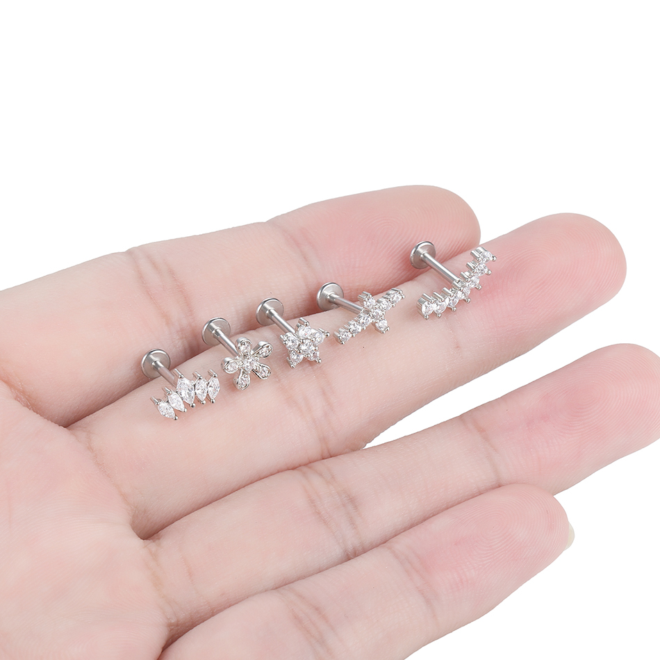 1Pc Flower Tragus Piercing Stu - огляд і ціна Body Jewelry Surgical Steel