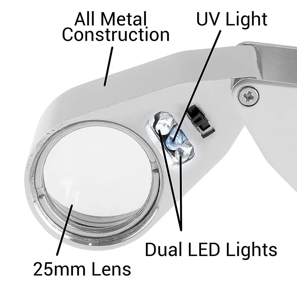 40X Illuminated Jeweler Loupe  - огляд і ціна Body Jewelry Repair
