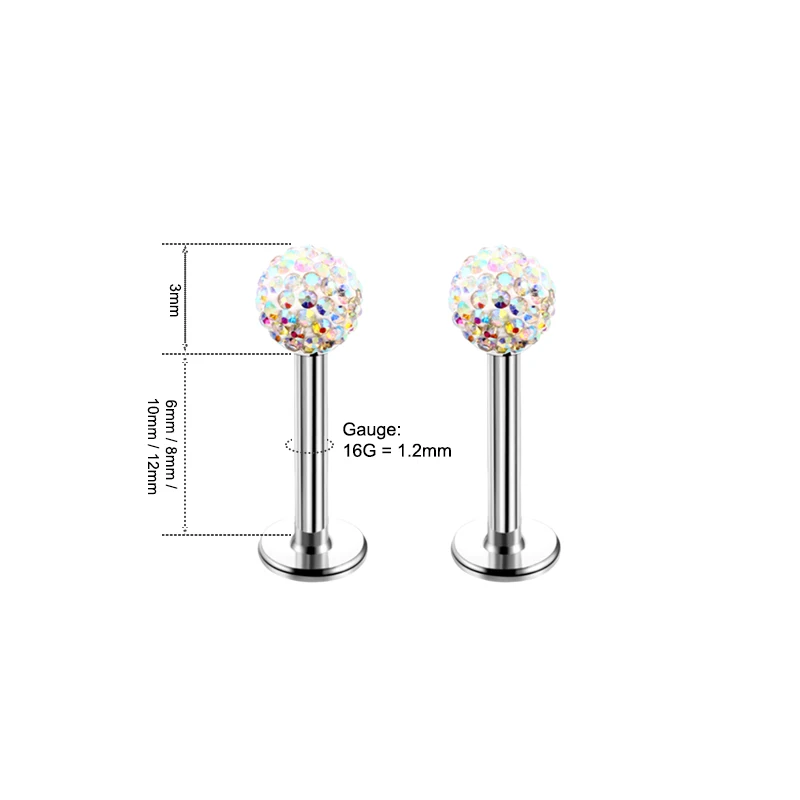 4PCS 16G Surgical Steel Lip La - огляд і ціна Body Jewelry Surgical Steel