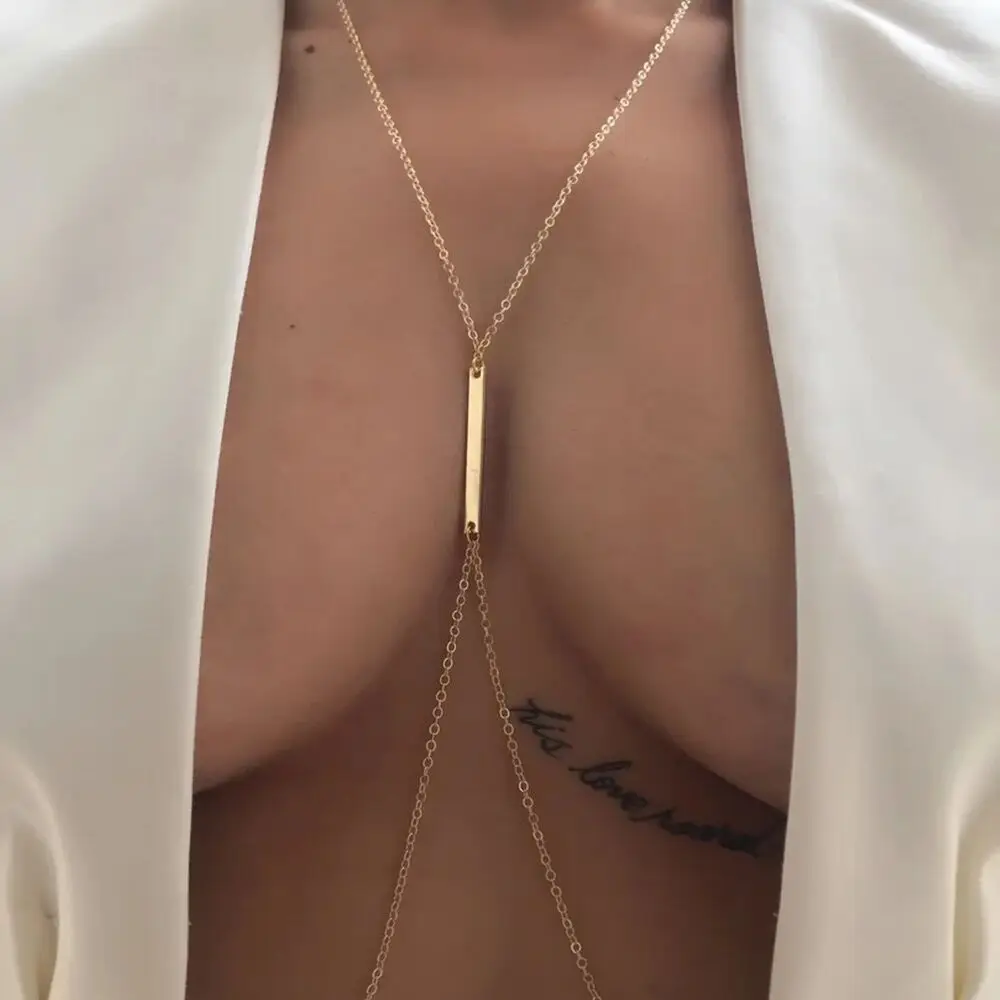 Sexy Metal Chest Chain Harness - огляд і ціна Body Jewelry Necklace
