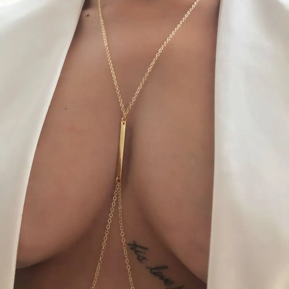 Sexy Metal Chest Chain Harness - огляд і ціна Body Jewelry Necklace