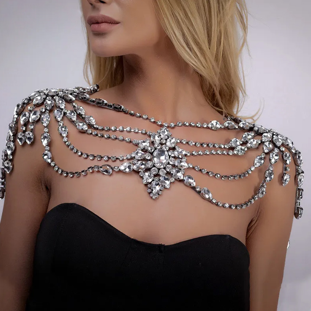 Boho Crystal Bridal Shoulder C - огляд і ціна Body Jewelry Necklace