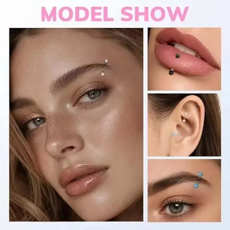 6Pairs 16G Piercing Jewelry Ro - огляд і ціна Body Jewelry Surgical Steel