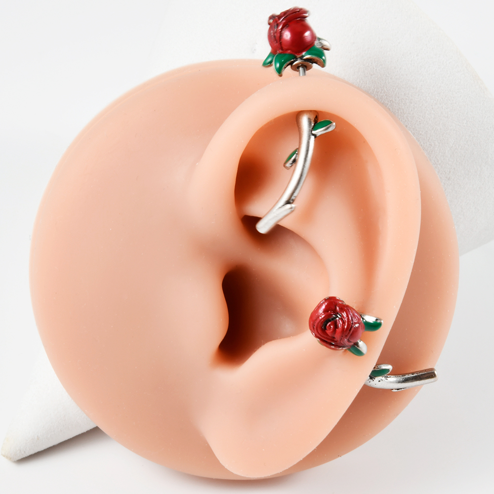 1PC Surgical Steel  Red Rose F - огляд і ціна Body Jewelry Surgical Steel