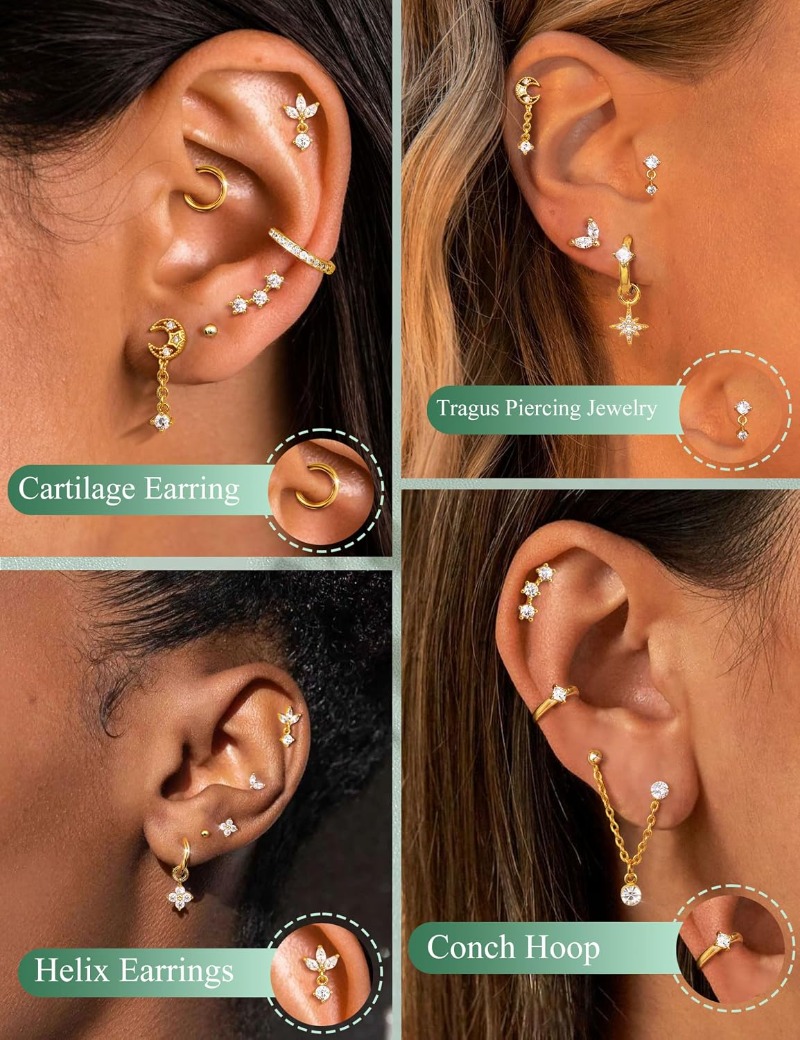 16 Gauge Cartilage Earrings fo - огляд і ціна Body Jewelry Surgical Steel
