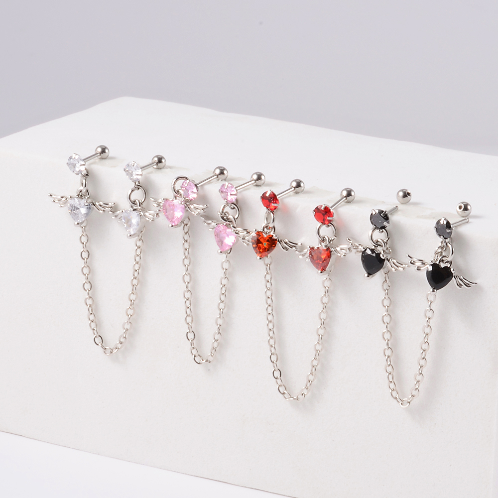 1PC Surgical Steel CZ Gem Ear  - огляд і ціна Body Jewelry Surgical Steel