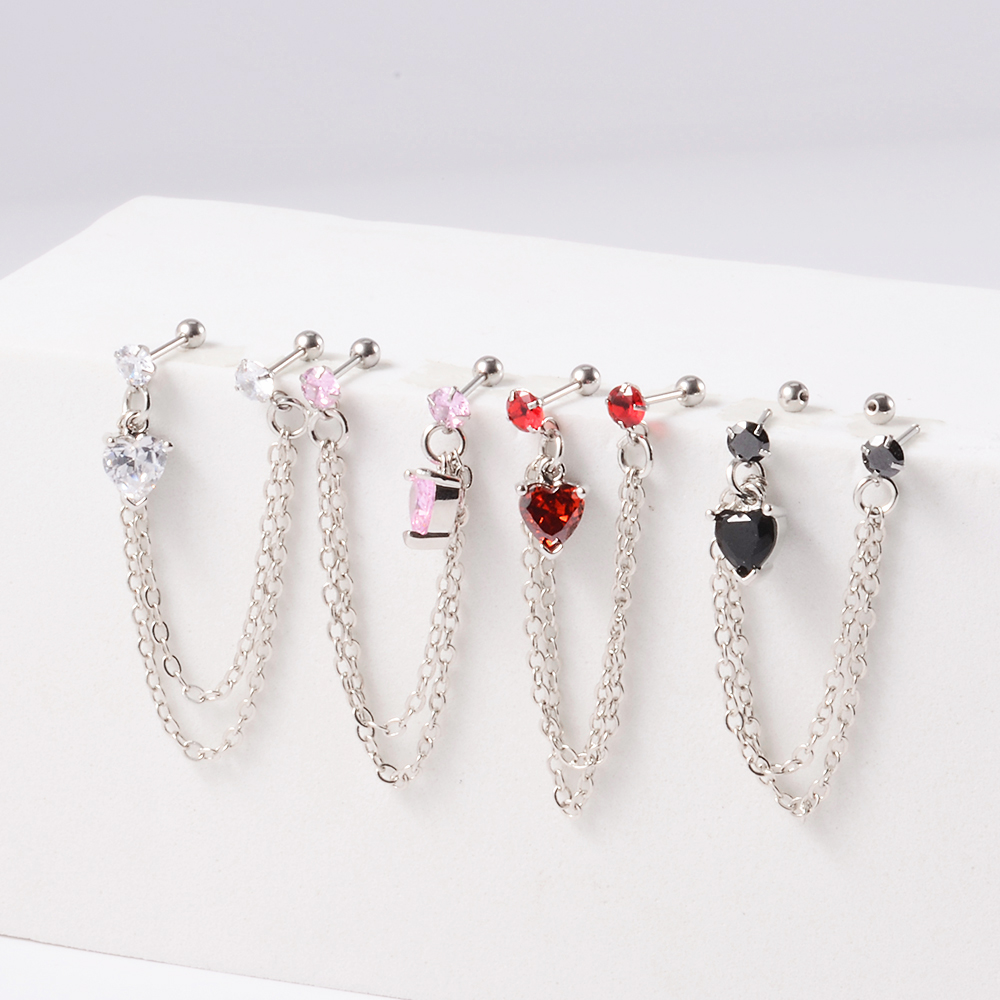 1PC Surgical Steel CZ Gem Ear  - огляд і ціна Body Jewelry Surgical Steel