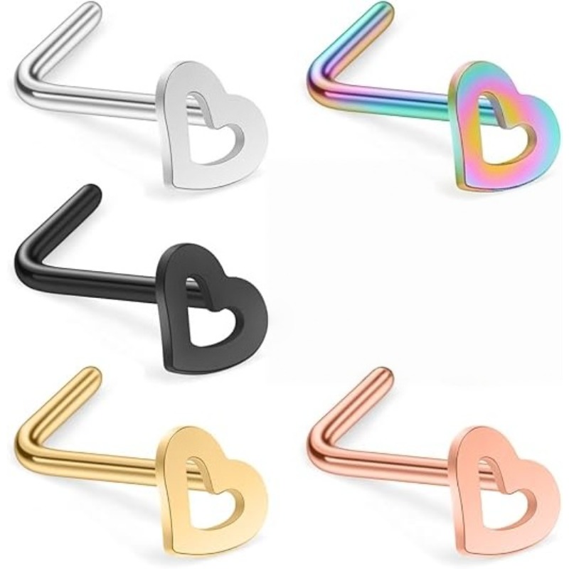 5pcs 20G Surgical Steel Heart  - огляд і ціна Body Jewelry Surgical Steel
