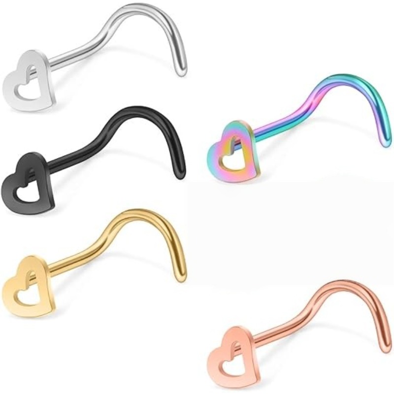 5pcs 20G Surgical Steel Heart  - огляд і ціна Body Jewelry Surgical Steel