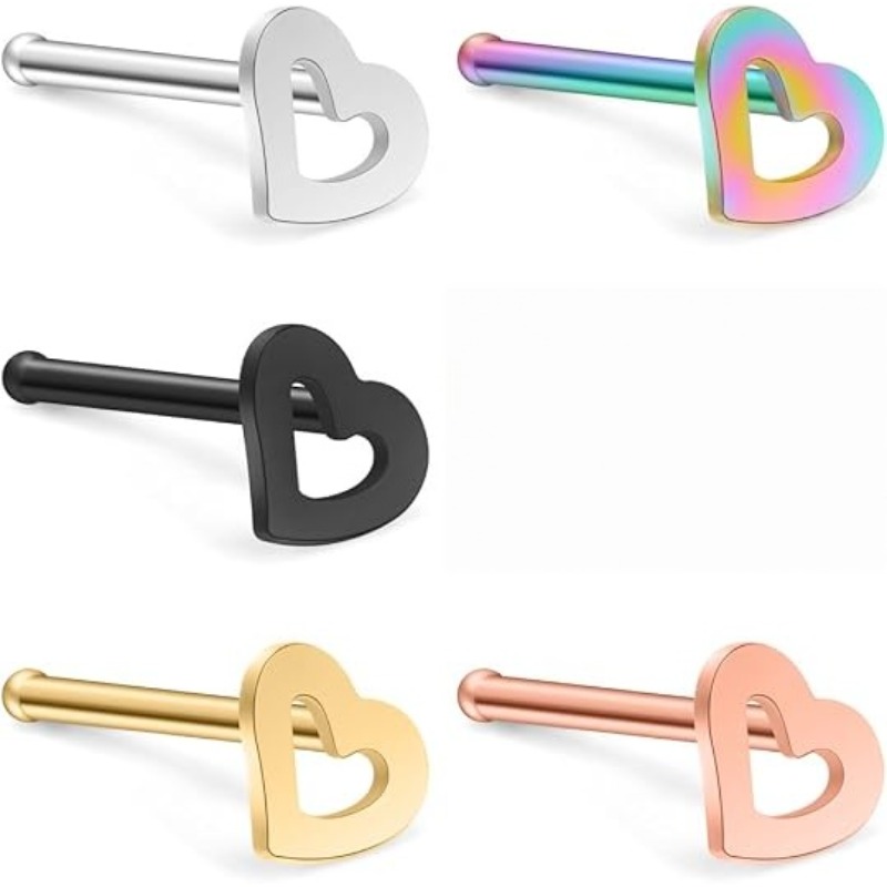 5pcs 20G Surgical Steel Heart  - огляд і ціна Body Jewelry Surgical Steel