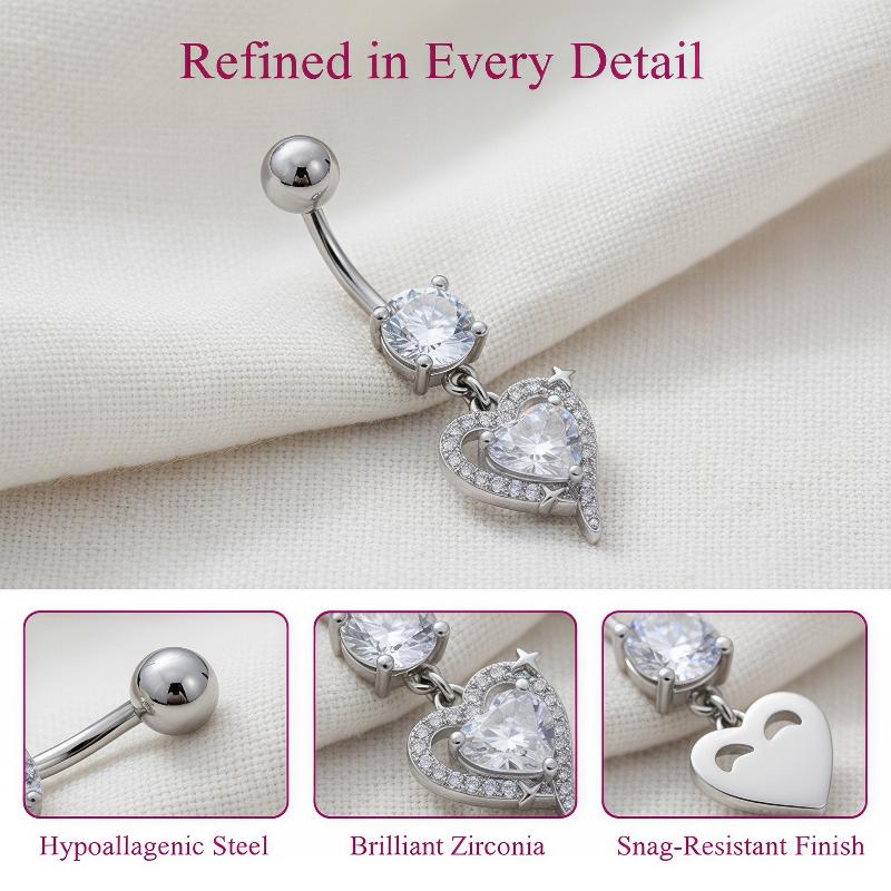 1Pcs Exquisite Dangle Belly Bu - огляд і ціна Body Jewelry Surgical Steel